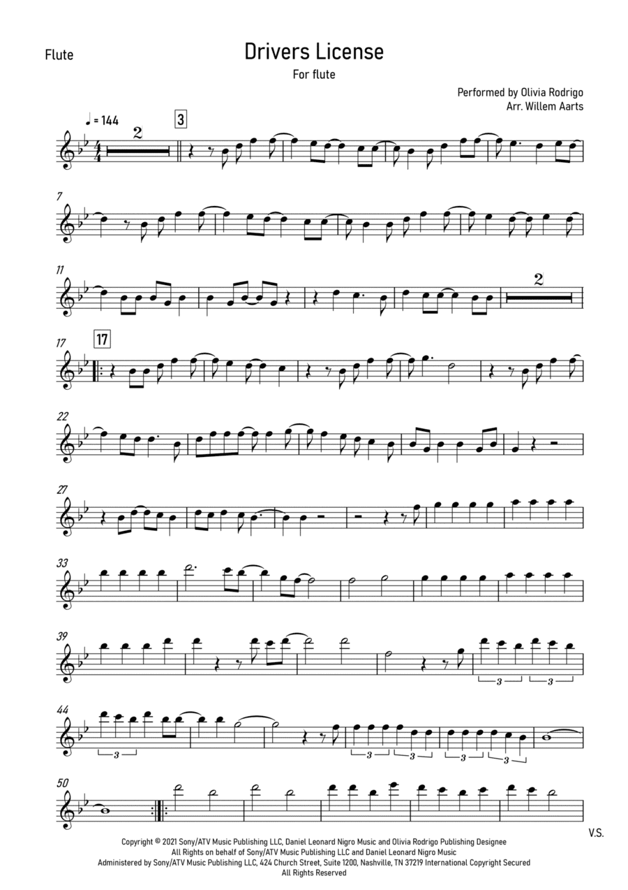 Drivers License (arr. Willem Aarts)