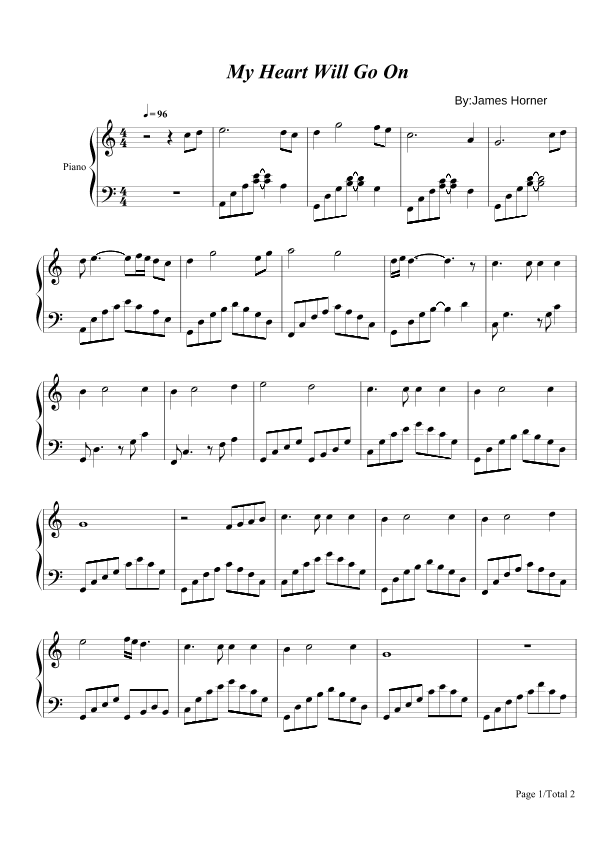 My Heart Will Go On (love Theme From 'titanic') (arr. poon)