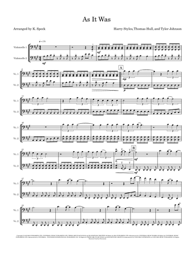 As It Was (arr. K. Speck)