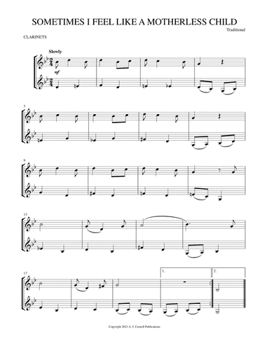 Sometimes I Feel Like a Motherless Child (arr. Mark Phillips)