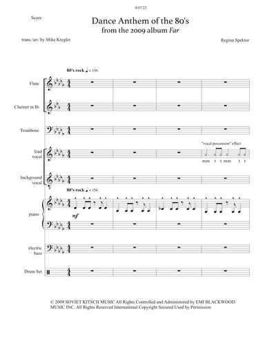 Dance Anthem Of The 80's - Score Only (arr. Mike Kregler)