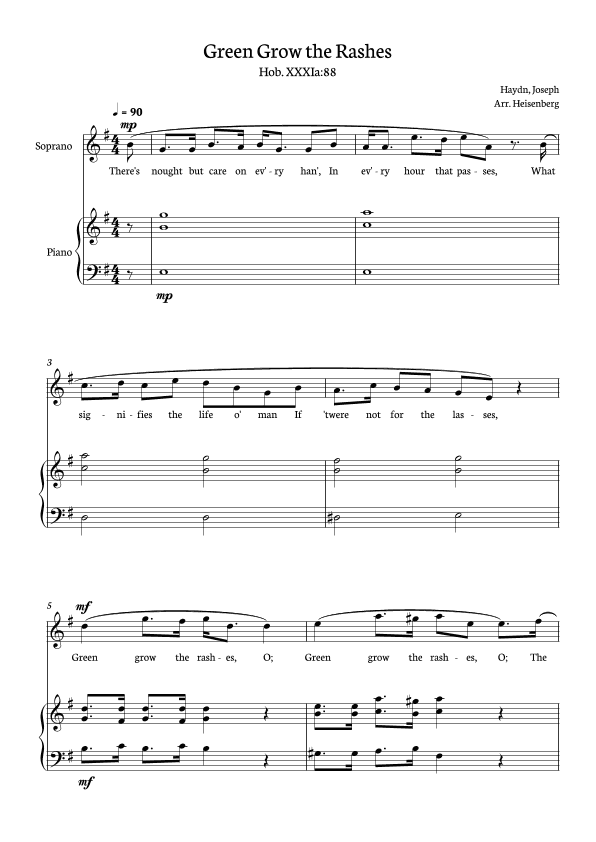 Green Grow the Rashes (arr. Heisenberg)