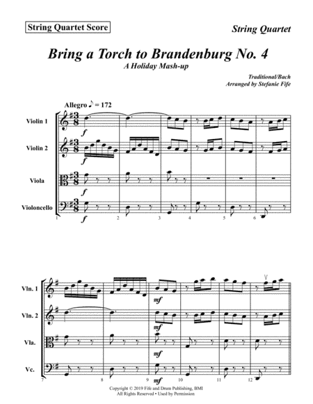 Bring a Torch to Brandenburg No.4 (arr. Stefanie Fife)
