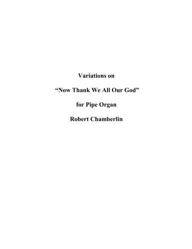 Variations on "Now Thank We All Our God" (arr. Robert Chamberlin)