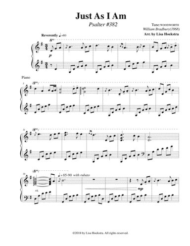 Just As I Am (Psalter #382) (arr. Lisa Hoekstra)