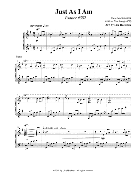Just As I Am (Psalter #382) (arr. Lisa Hoekstra)
