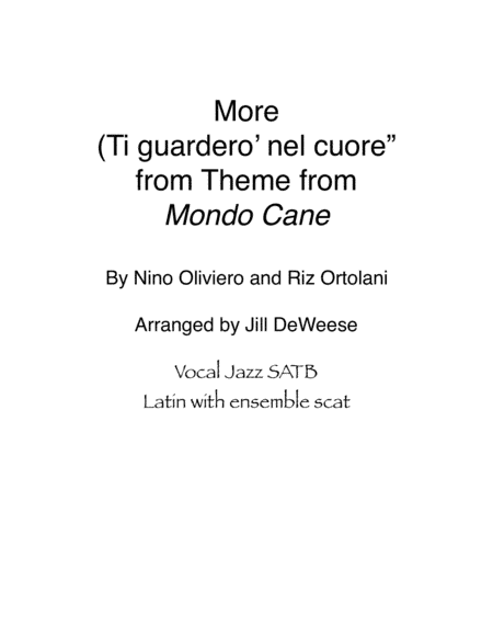 More (ti Guarderò Nel Cuore) (arr. Jill DeWeese)