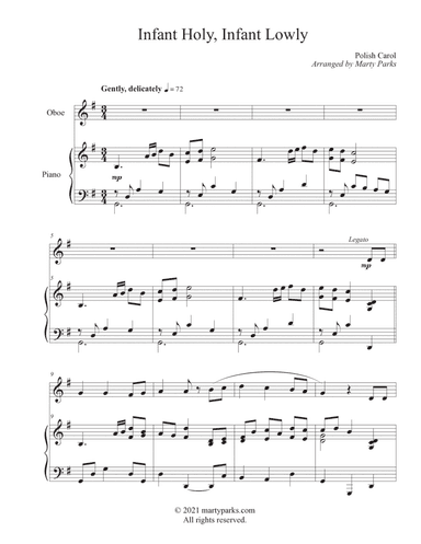 Infant Holy, Infant Lowly (Oboe-Piano) (arr. Marty Parks)