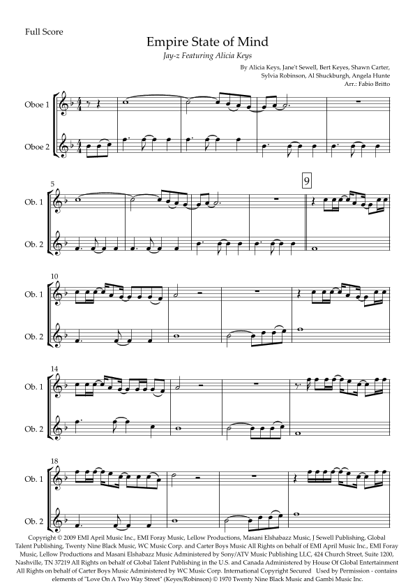 Empire State Of Mind (arr. Fabio Britto)
