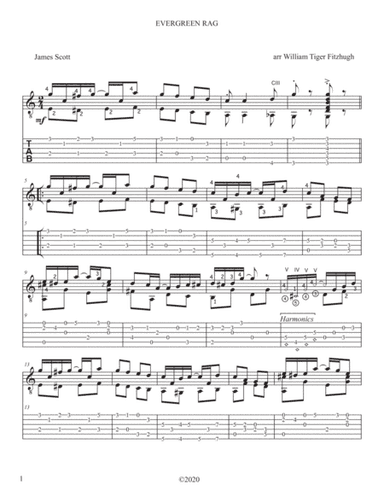 Evergreen Rag TAB (arr. William Tiger Fitzhugh)