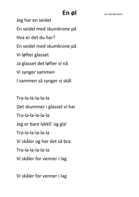 Ein Maß : norsk - En øl - for oktoberfest-orkester med sang-tekst (2min30sek)