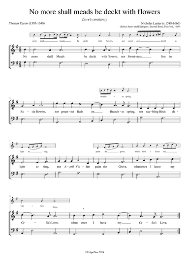 No more shall meads be deck'd with flowers (Ornamented version) (arr. Early Music Scores)