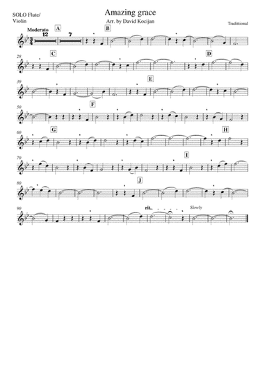 Amazing grace (quintet) - Easy (arr. David Kocijan)