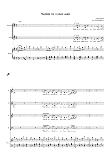 Walking On Broken Glass (arr. Chris Chambers)