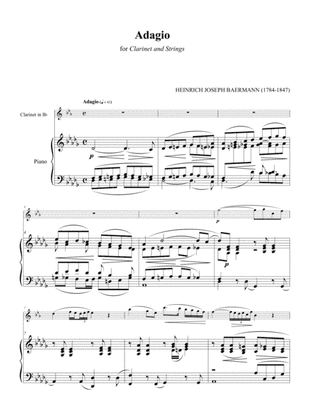 Heinrich Baermann: Adagio for Clarinet and Piano (arr. Seunghee Lee)