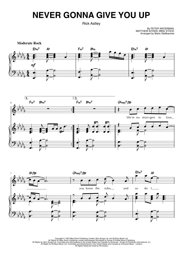 Never Gonna Give You Up (arr. Mario Stallbaumer)