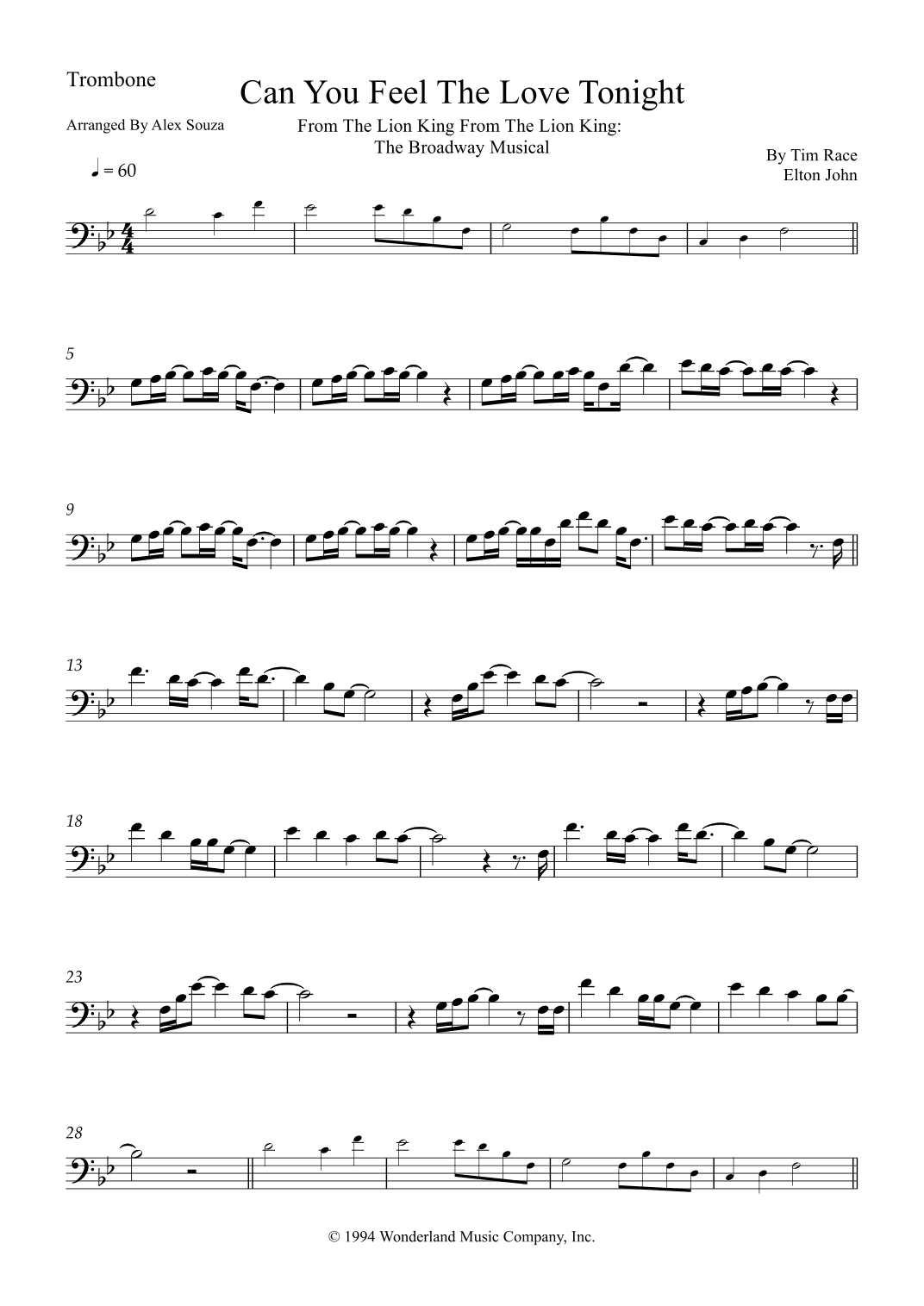 Can You Feel The Love Tonight (arr. Alex Souza)