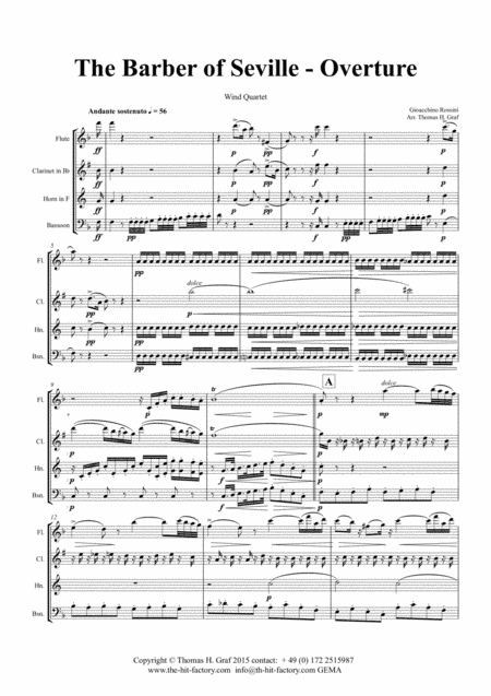 The Barber of Seville - Overture - Wind QuartetR (arr. Thomas Graf)