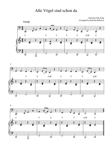 Alle Vögel sind schon da (All the Birds are there/ Spring Song) (bassoon solo and piano accompanimen (arr. Kaiserin Rebecca)