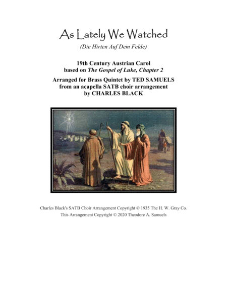 As Lately We Watched (arr. Ted Samuels, Charles Black)