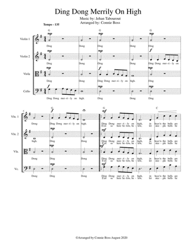 Ding Dong Merrily on High - Strings (arr. Connie Boss)