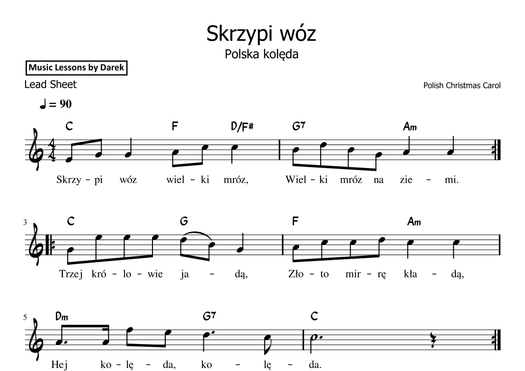 Skrzypi wóz (Polish Christmas Carol) [Lead Sheet] (arr. Darek)