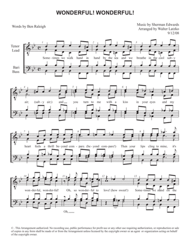 Wonderful! Wonderful! (arr. Walter Latzko)