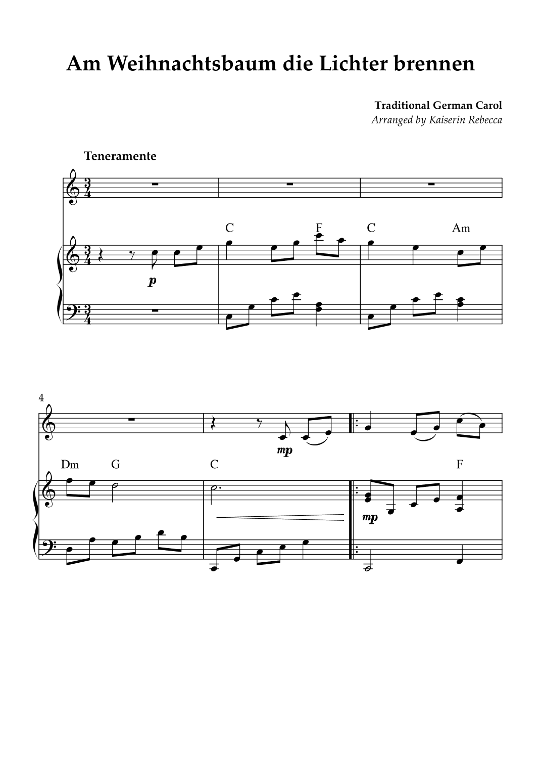 Am Weihnachtsbaum die Lichter brennen (arr. Kaiserin Rebecca)