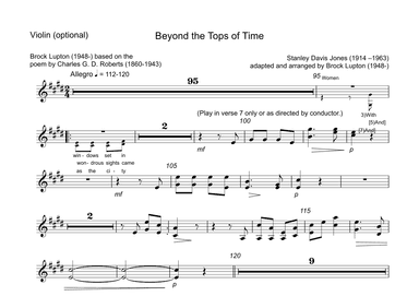 Beyond the Tops of Time (arr. Brock Lupton)