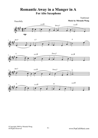 Romantic Away in a Manger - Alto Saxophone + Concert Key (arr. Miranda Wong)