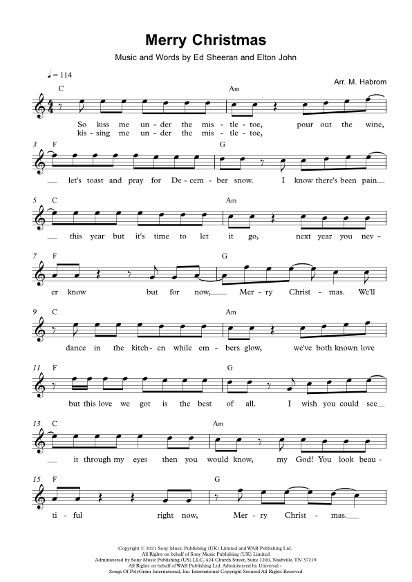 Merry Christmas (arr. Michael Habrom)