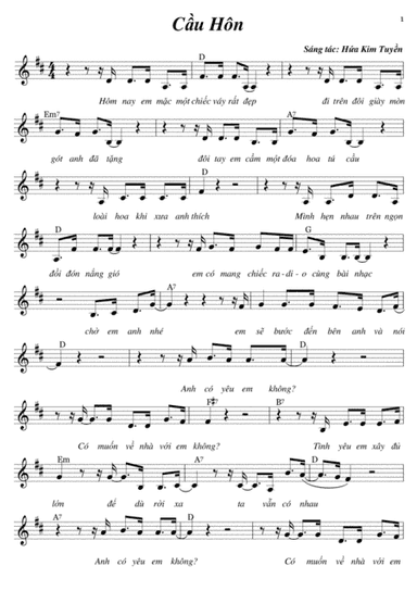 Cau Hon Sheet Music and Chords