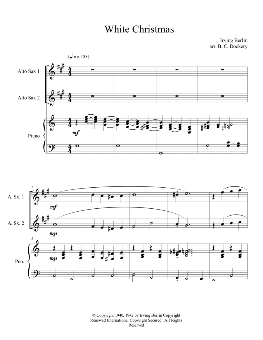 White Christmas (arr. B. C. Dockery)