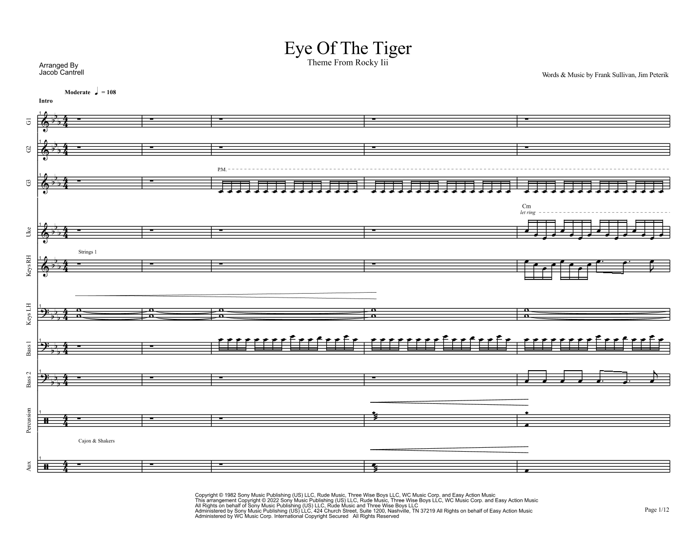 Eye Of The Tiger (arr. Jacob Thomas Cantrell)
