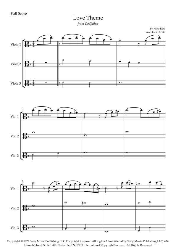 The Godfather (love Theme) (arr. Fabio Britto)
