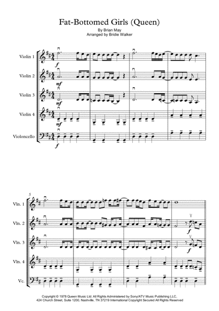 Fat Bottomed Girls (arr. Bridie Walker)