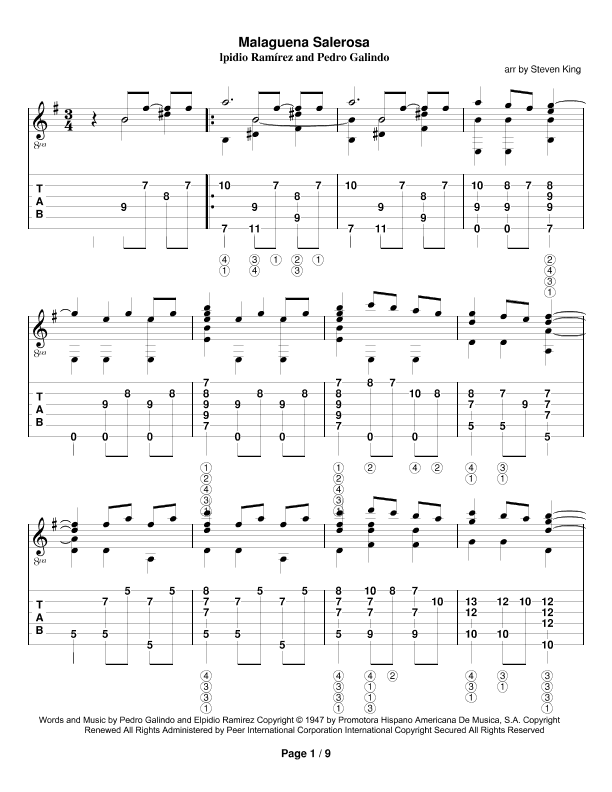 Malaguena Salerosa (arr. Steven King)