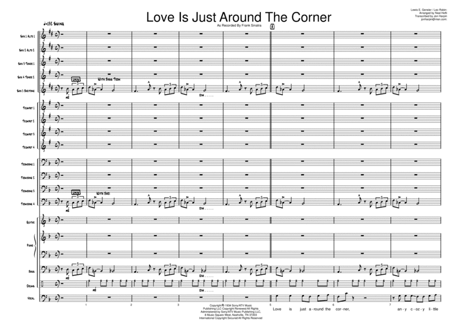 Love Is Just Around The Corner (arr. Arranged by Neal Hefti Transcribed By Jon Harpin)