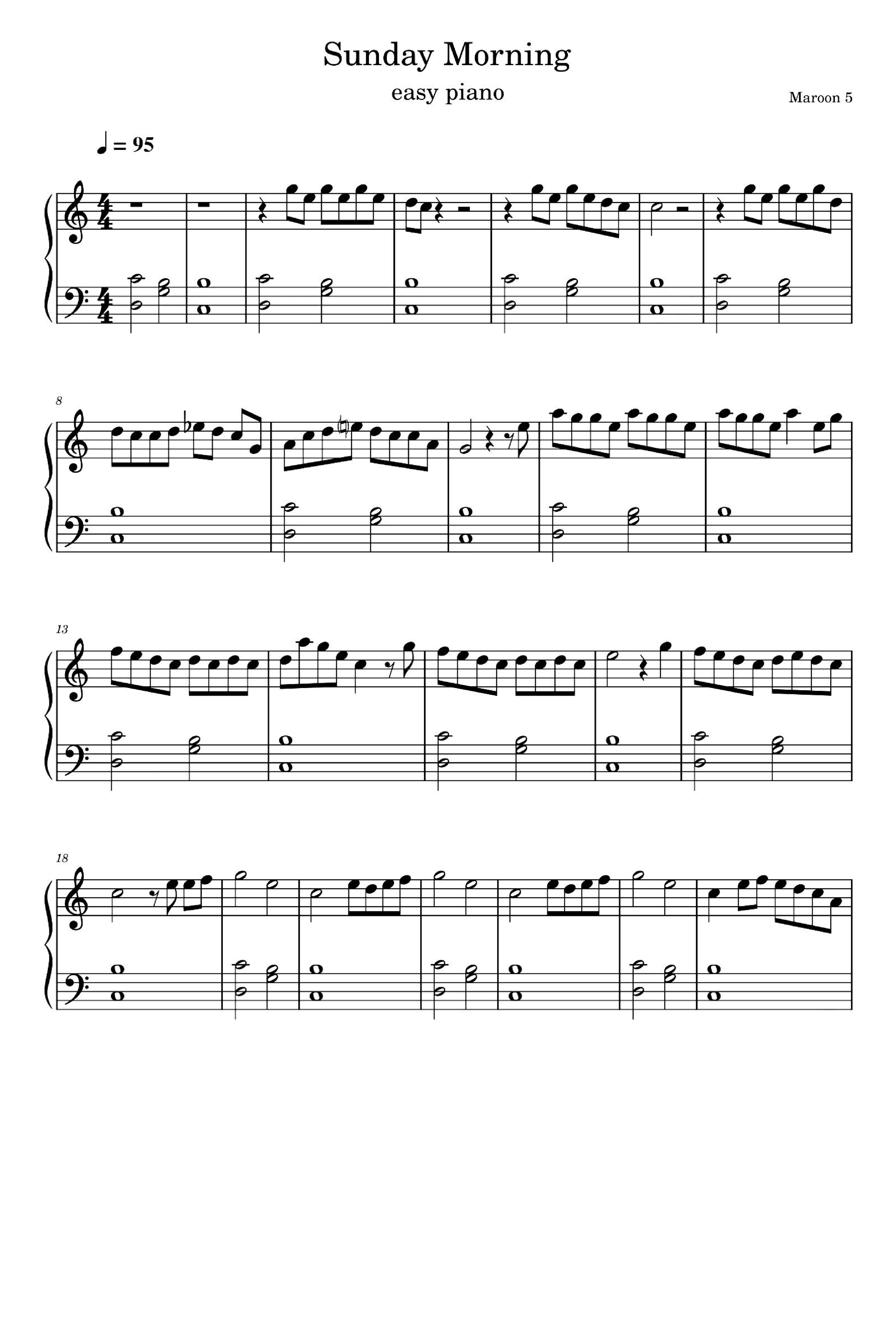 Sunday Morning (arr. Maroon5)