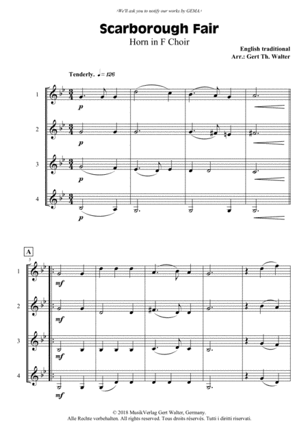 Scarborough Fair (arr. Gert Th. Walter)