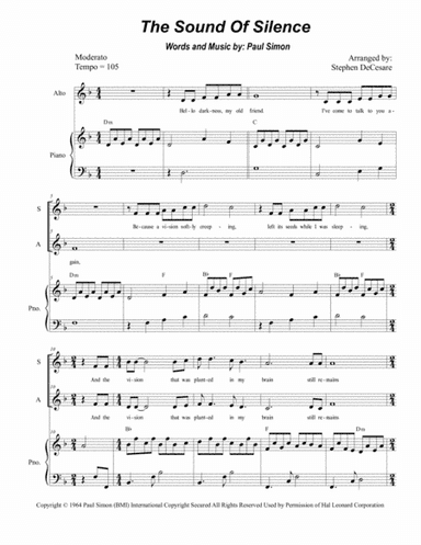 The Sound Of Silence (arr. Stephen DeCesare)