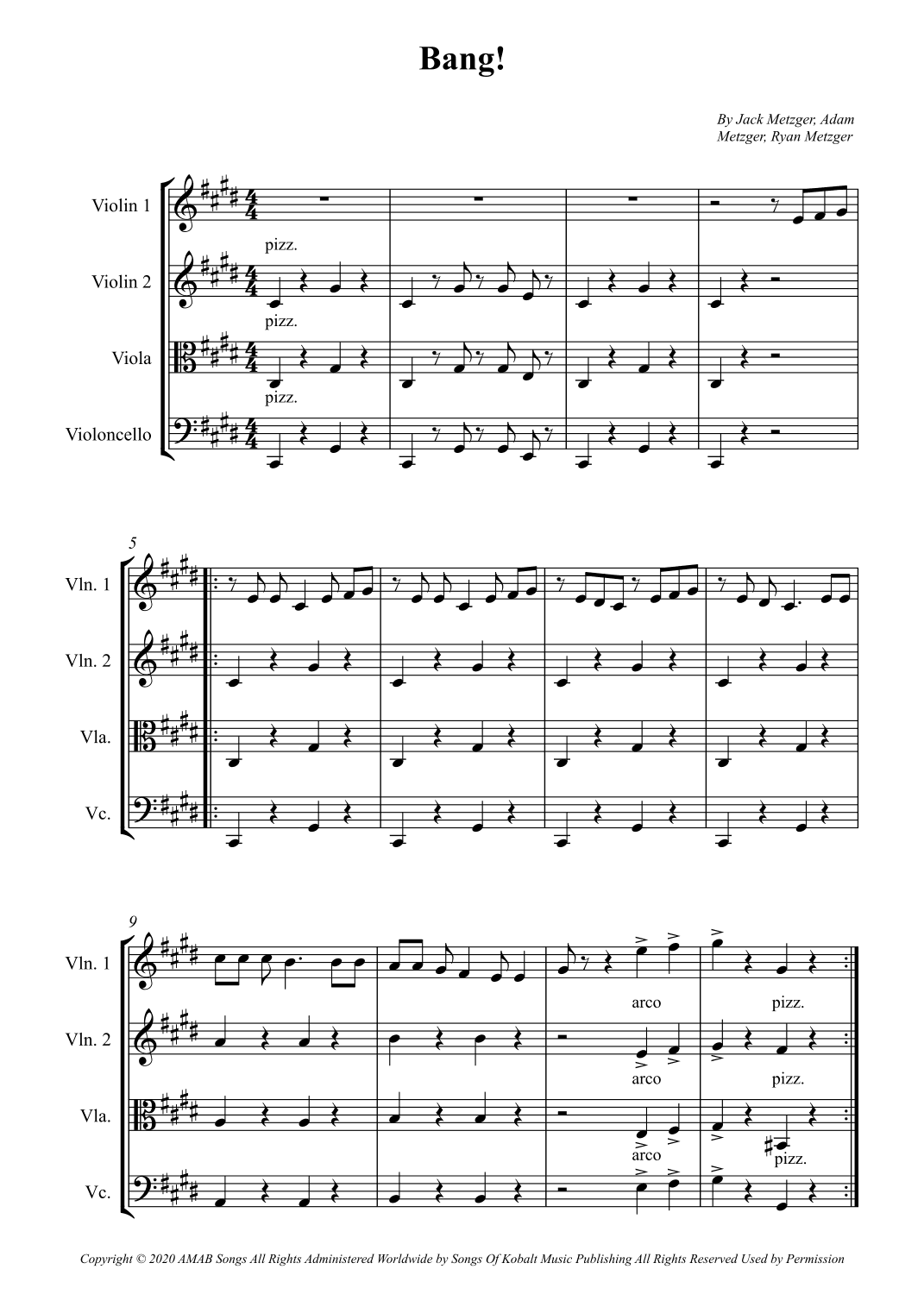 Bang! (arr. Wesley S. SIlva)