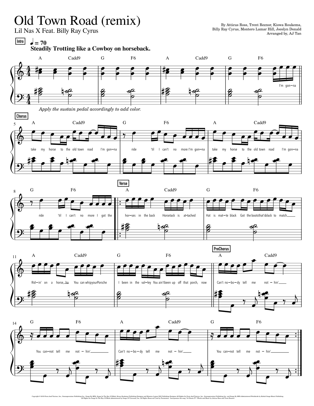 Old Town Road (remix) (arr. AJ Tan)