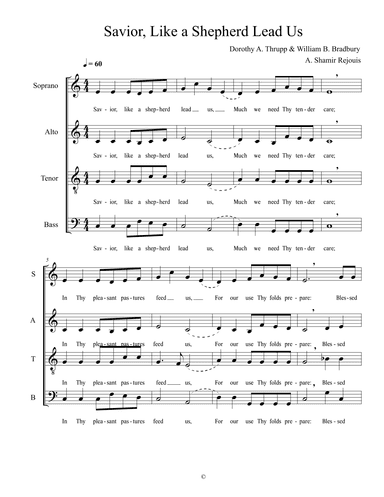 Savior, Like A Shepherd Lead Us (arr. A. Shamir Rejouis)