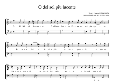 O del sol più lucente (arr. Early Music Scores)