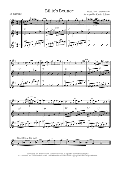 Billie's Bounce (bill's Bounce) (arr. Katrin Scherer)