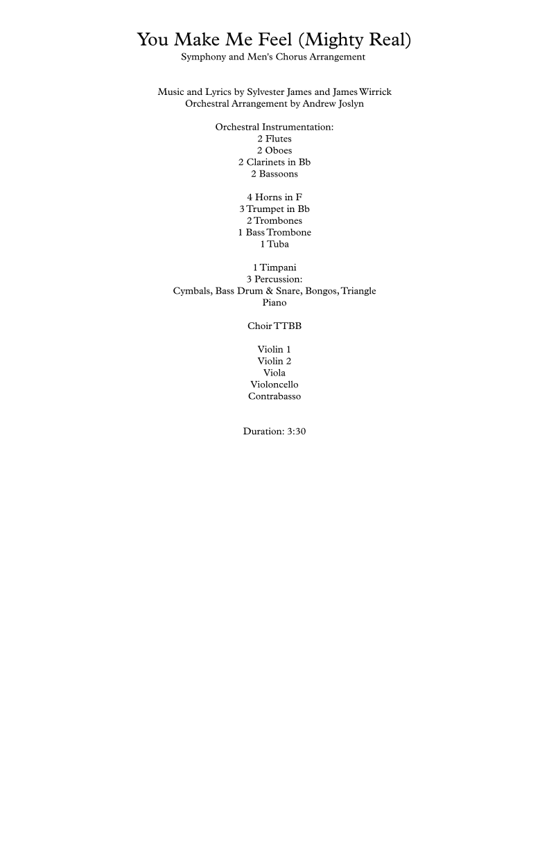 You Make Me Feel (mighty Real) (arr. Andrew Joslyn)