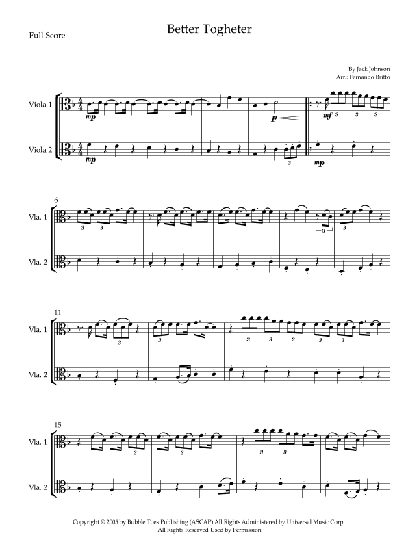 Better Together (arr. Fernando Britto)