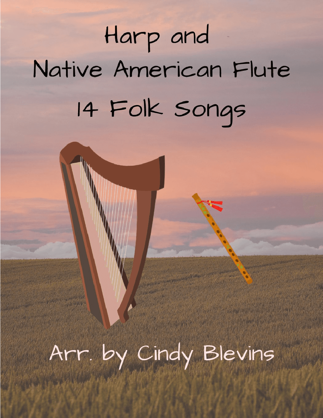 Harp and Native American Flute, 14 Folk Songs (arr. Cindy Blevins)