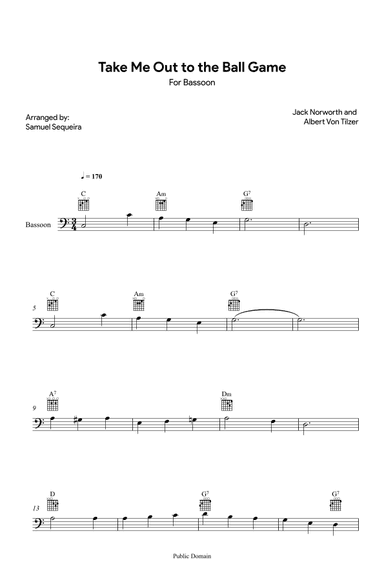 Take me out to the Ball Game - for Bassoon (arr. Samuel Sequeira)